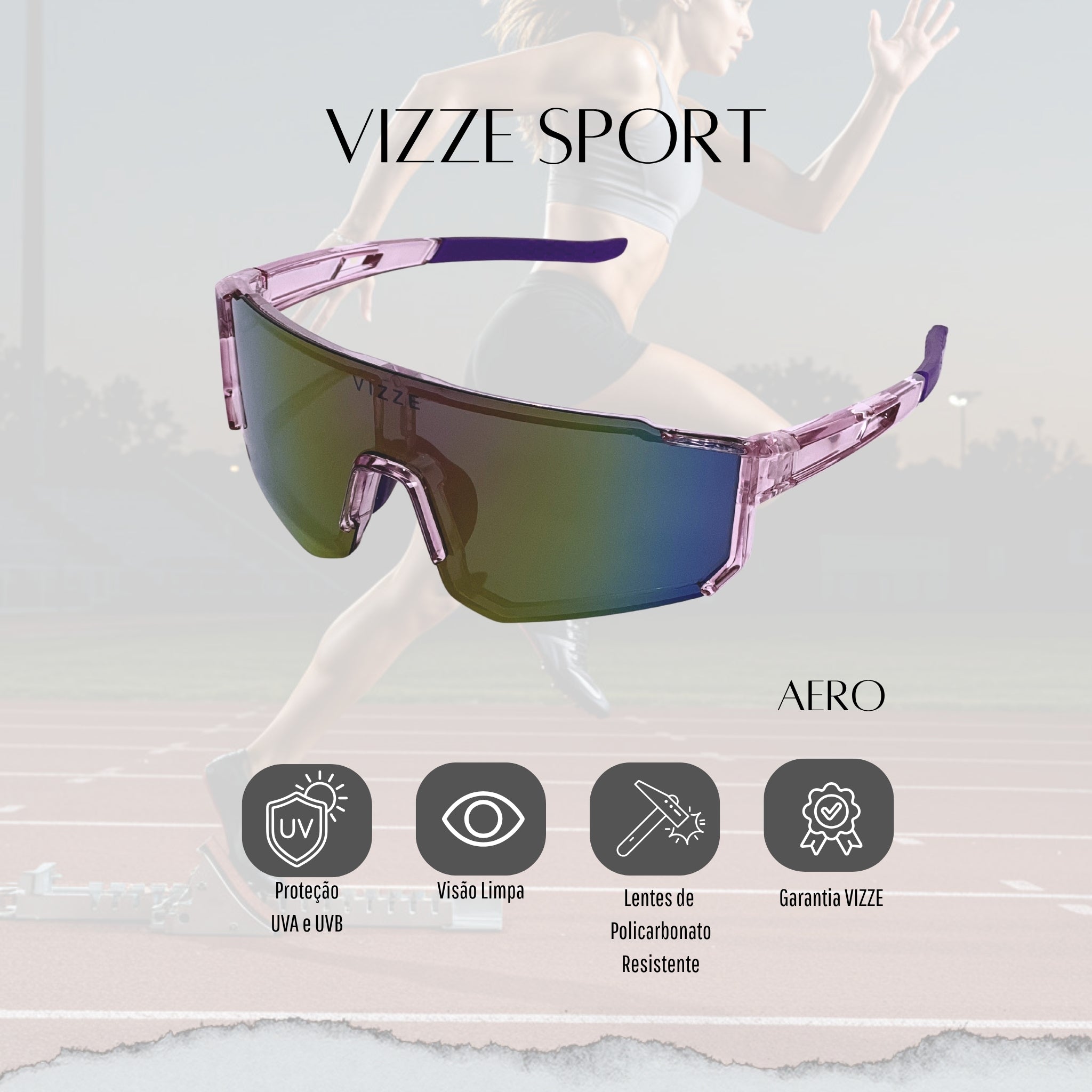 Óculos de Sol Esportivo Baixa Pace | Aero - Vizze