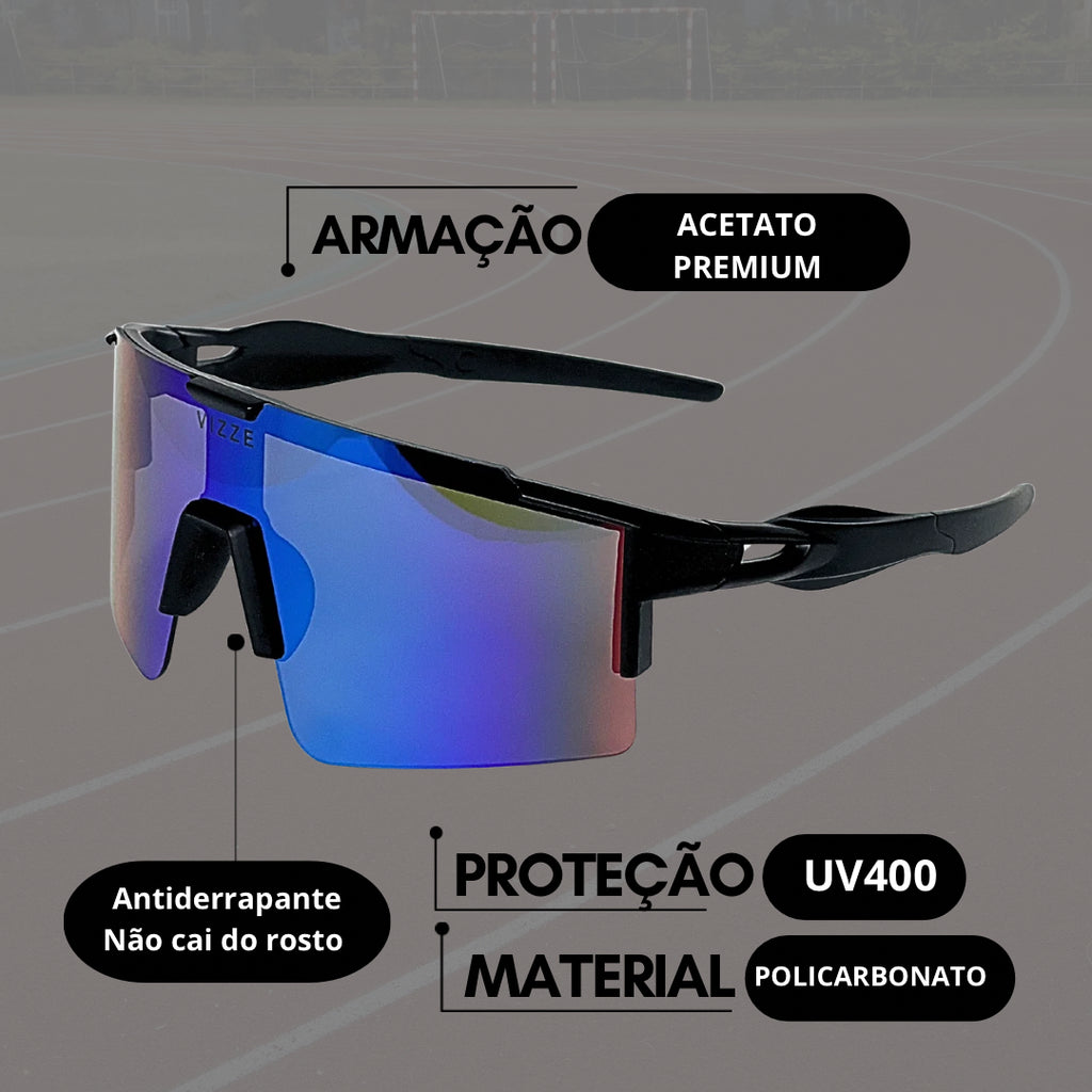 Óculos de Sol Esportivo Baixa Pace VIZZE First UV400 Ciclismo Bike Beach Tennis Corrida