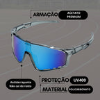 Óculos de Sol Esportivo Baixa Pace VIZZE Win UV400 Ciclismo Corrida Bike Beach Tennis