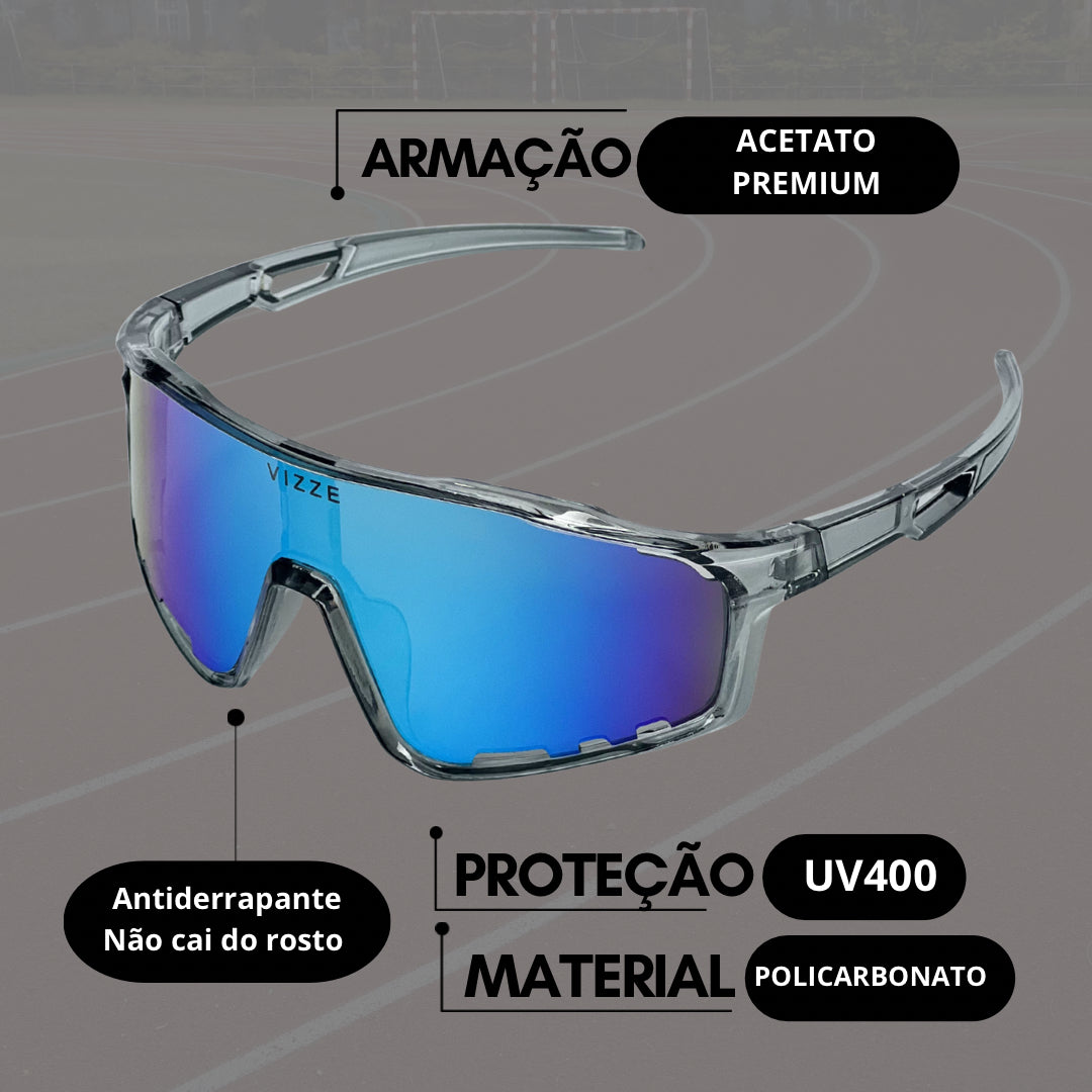 Óculos de Sol Esportivo Baixa Pace VIZZE Win UV400 Ciclismo Corrida Bike Beach Tennis