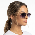 Óculos de Sol Feminino Redondo Hastes Bambu | Marésis - Vizze