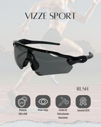Óculos de Sol Esportivo Baixa Pace VIZZE Rush UV400 Ciclismo Corrida Bike Beach Tennis