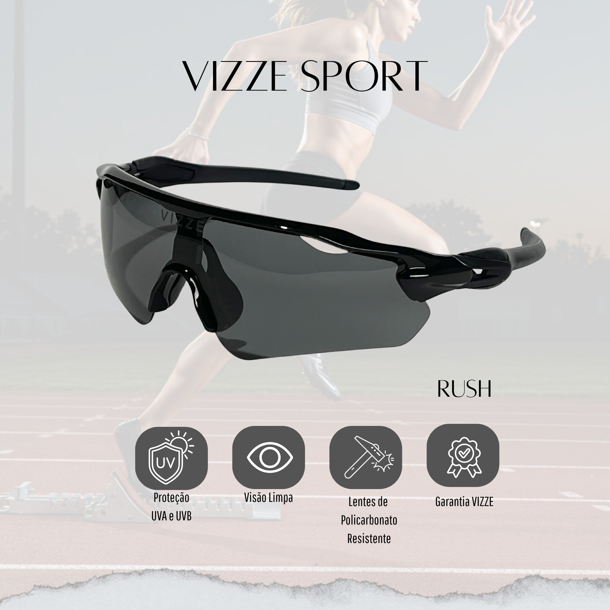 Óculos de Sol Esportivo Baixa Pace | Rush - Vizze